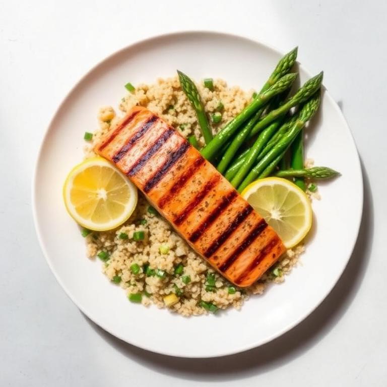 Salmón a la plancha con quinoa